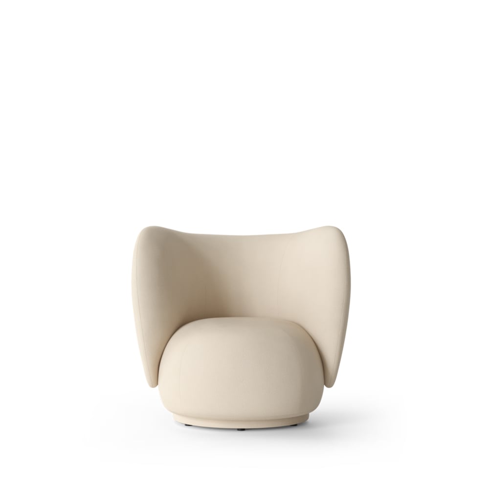 ferm LIVING Rico lounge chair Off-white, brushed