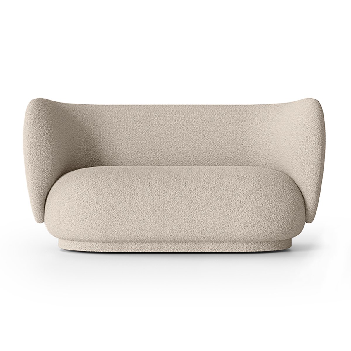 ferm LIVING Rico sofa bouclé 2-seat Wool bouclé natural