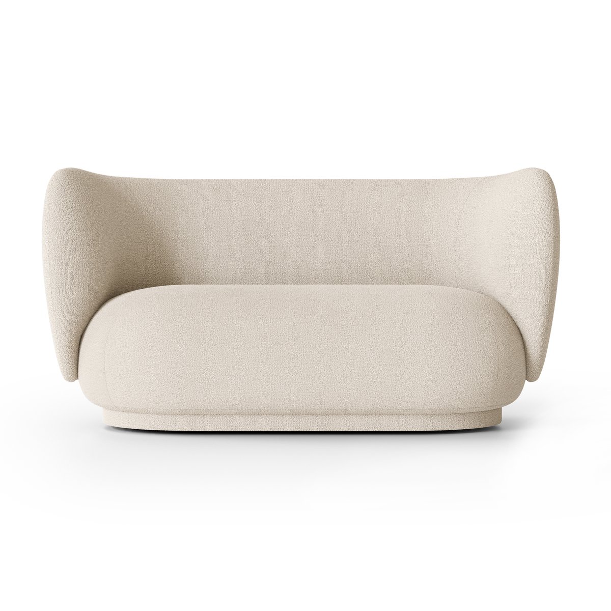 ferm LIVING Rico sofa bouclé 2-seat Wool bouclé off white