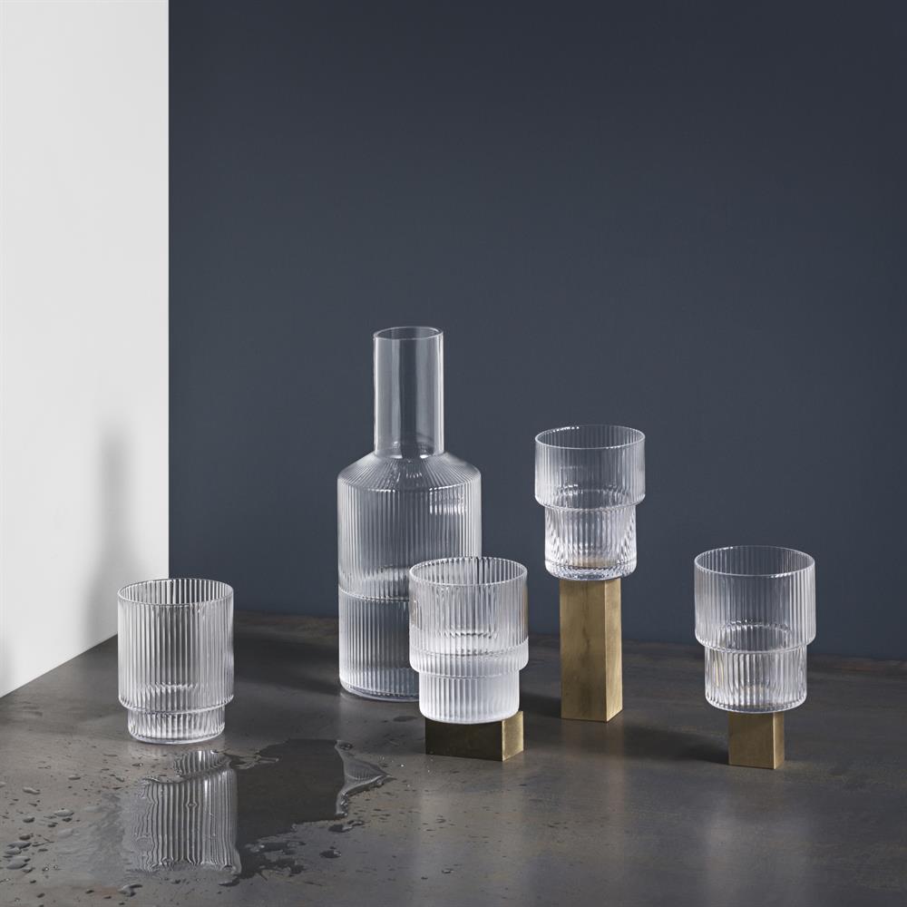 Nordic Ripple Glass Cup Ribbed Drinking Minimalist Tumbler Vertical  Japanese Glass Perfect for Coffees, Matcha, Cocktails, Water UK 