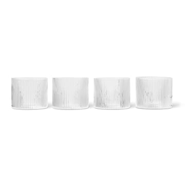 Ripple glass low 4-pack - Clear - Ferm Living