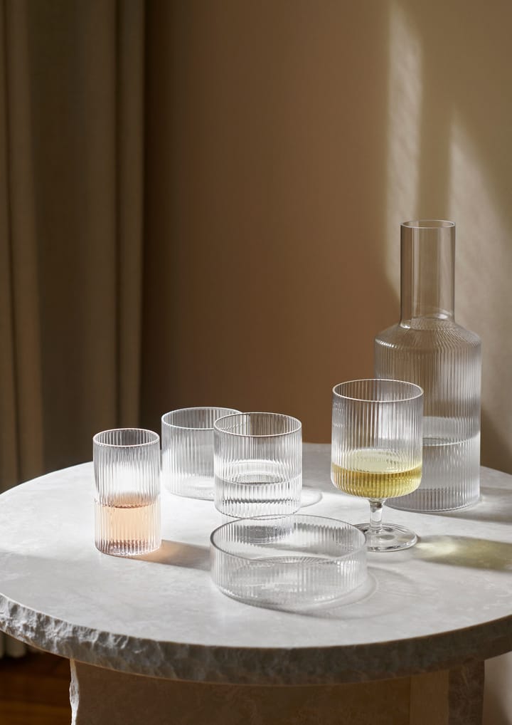 Ripple glass low 4-pack - Clear - ferm LIVING