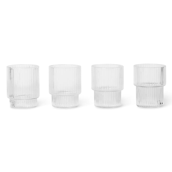 Ripple glass small 6 cl 4-pack, Clear Ferm Living