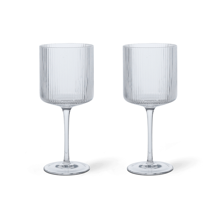 Ripple red wine glass 32,5 cl 2-pack - Clear - ferm LIVING