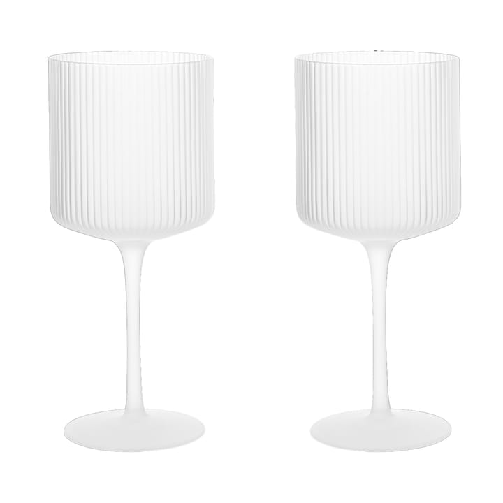 Ripple red wine glass 32,5 cl 2-pack - Frosted - ferm LIVING