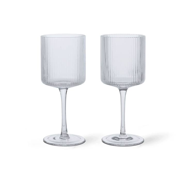 Ripple white wine glass 26 cl 2-pack - Clear - ferm LIVING