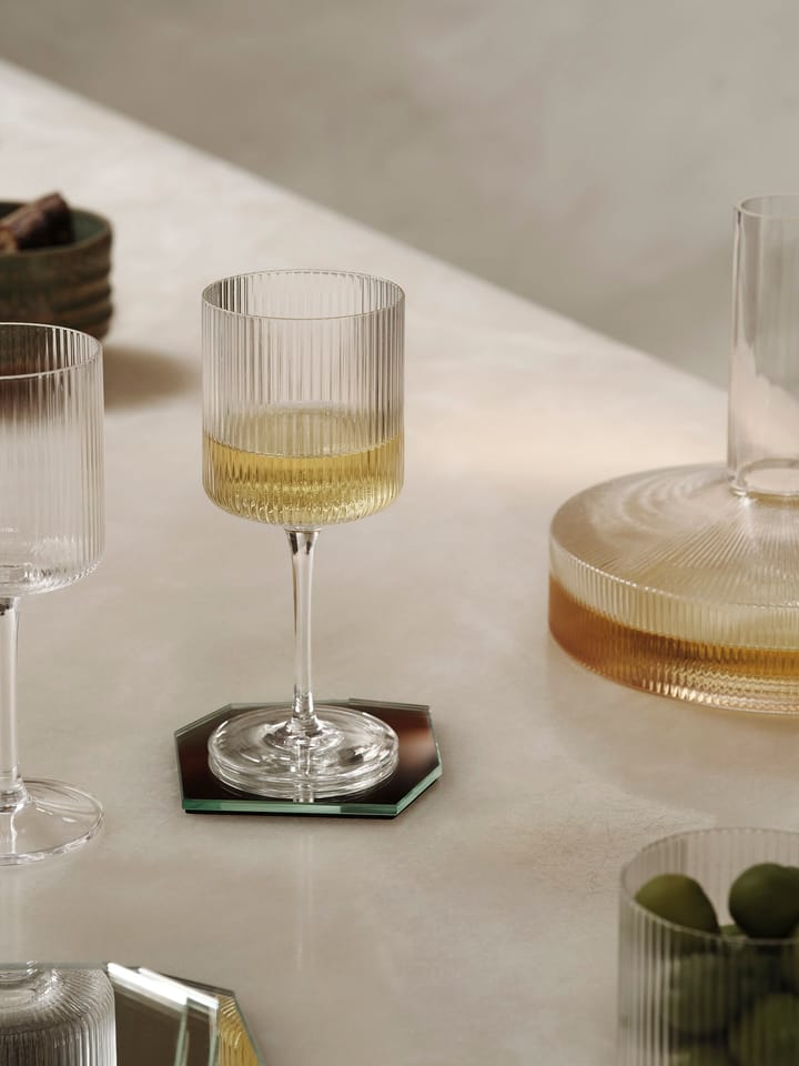 Ripple white wine glass 26 cl 2-pack - Clear - ferm LIVING