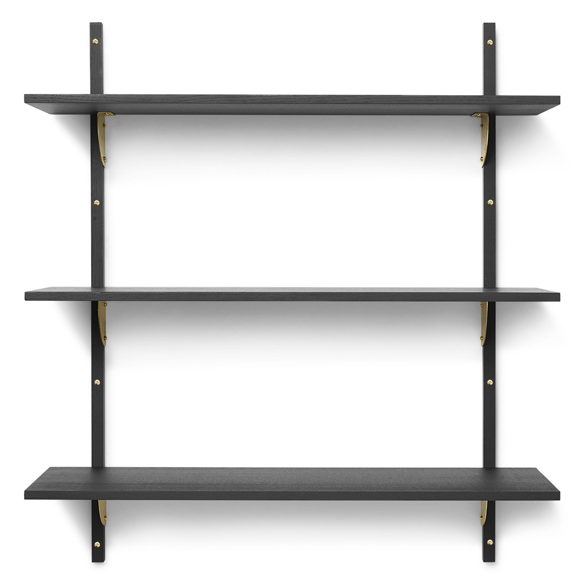 ferm LIVING Sector shelf triple wide Black ash-bronze