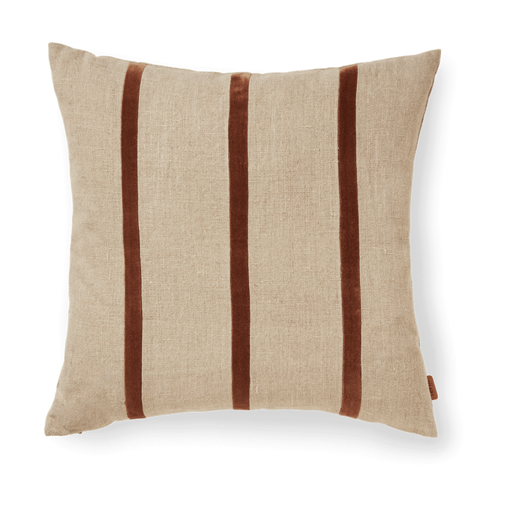 Senti Stripe cushion 50x50 cm - Linen-carob brown - Ferm LIVING