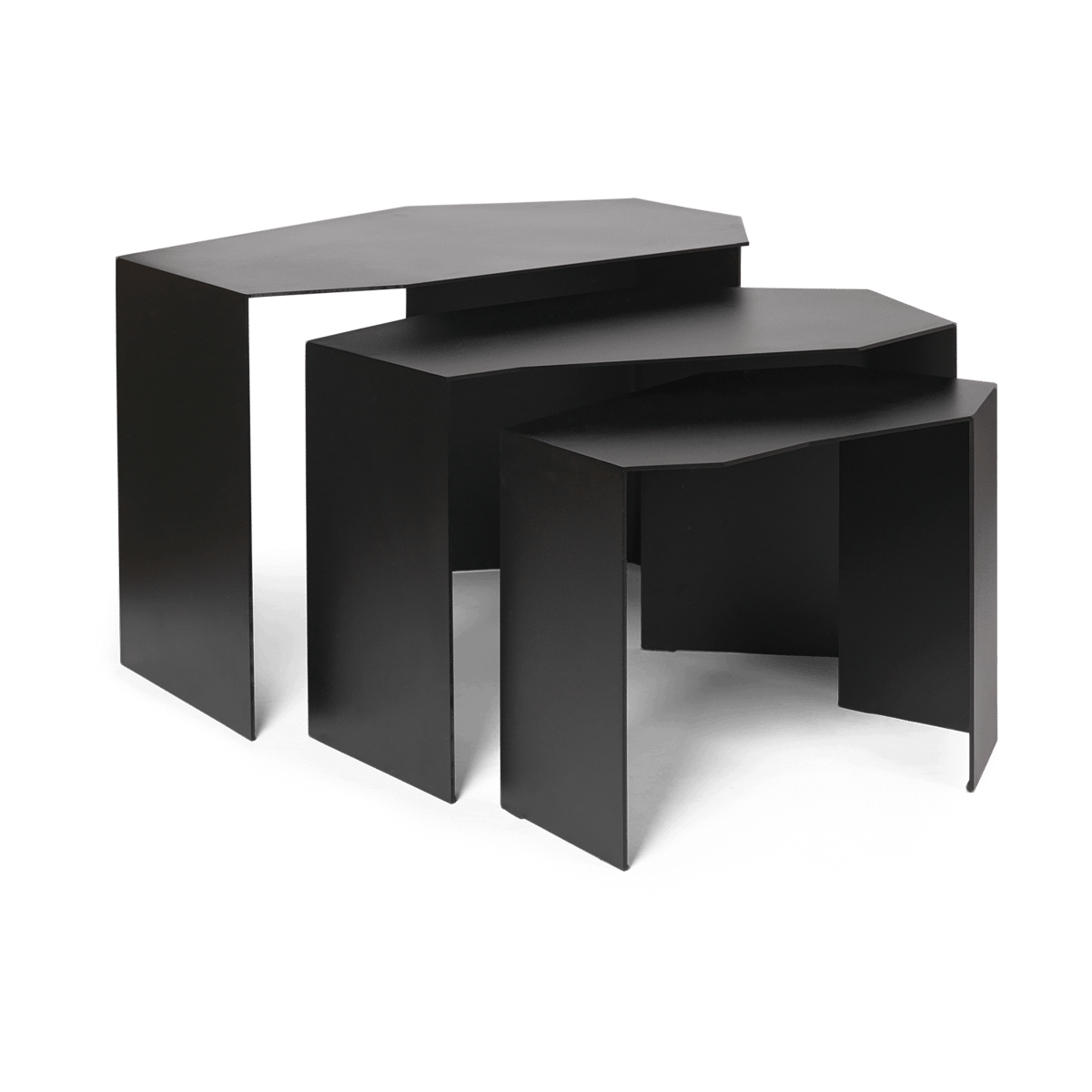 ferm LIVING Shard cluster table 3-pack Black