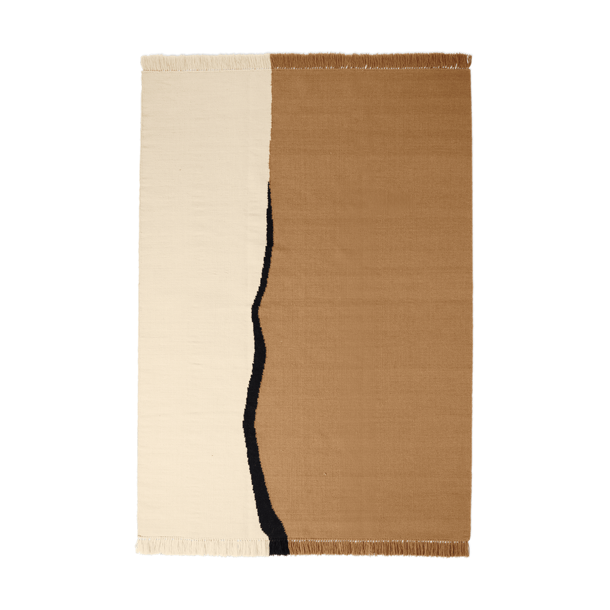 ferm LIVING Soil Kelim rug Dark sand-off white, 170x240 cm