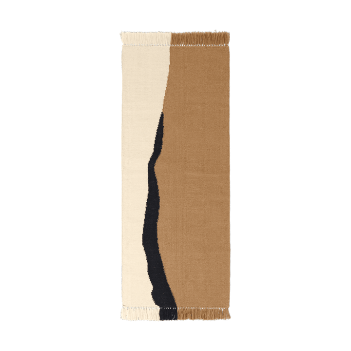 Soil Kelim walking mat - Dark sand-off white, 70x180 cm - ferm LIVING