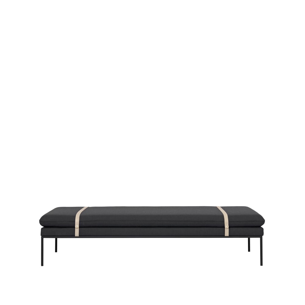 ferm LIVING Turn day bed Fabric fiord by kvadrat dark grey. black stand