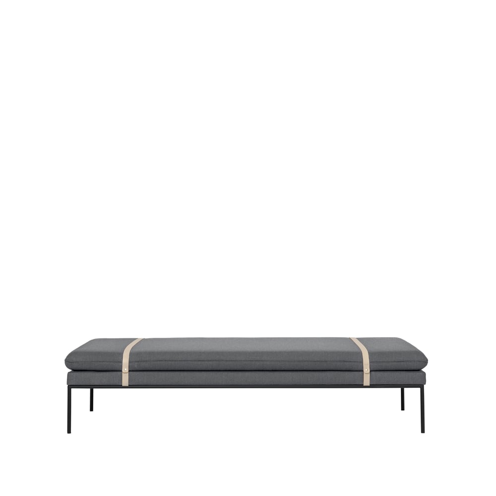 ferm LIVING Turn day bed Fabric fiord by kvadrat light grey. black stand