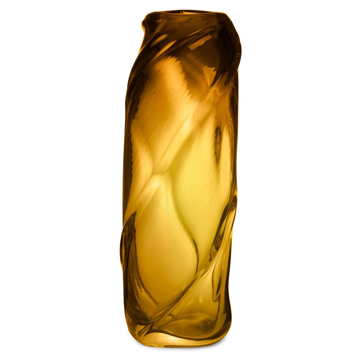 ferm LIVING Water Swirl vase amber