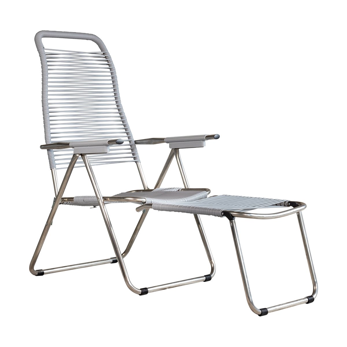 Fiam Spaghetti sun lounger with footrest Grey