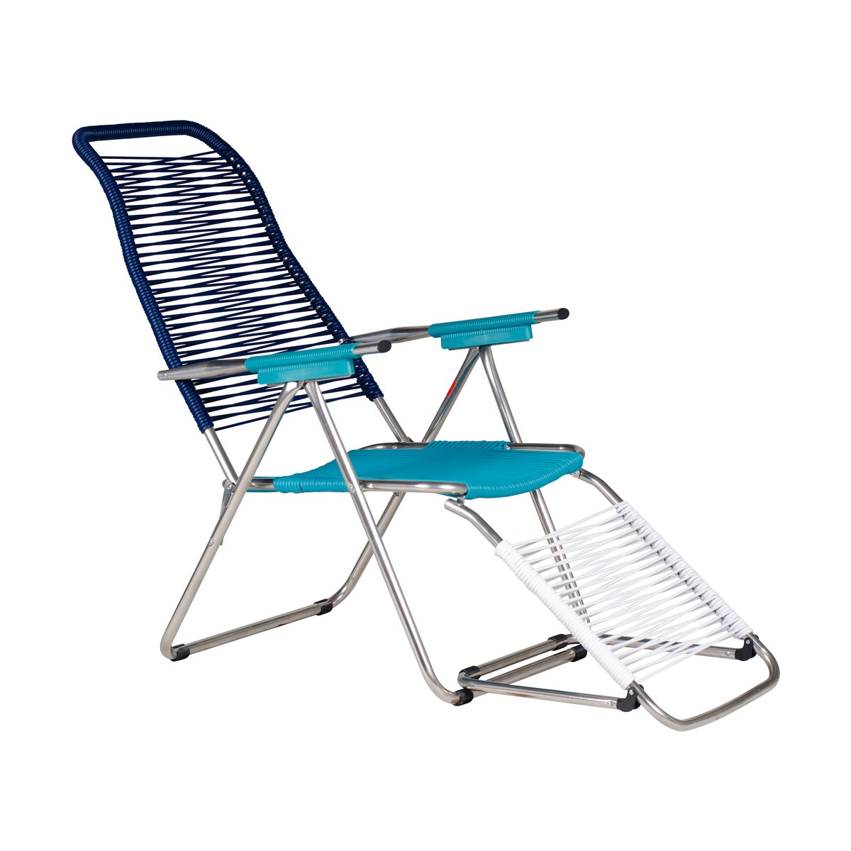 Fiam Spaghetti sun lounger with footrest Multi-blue