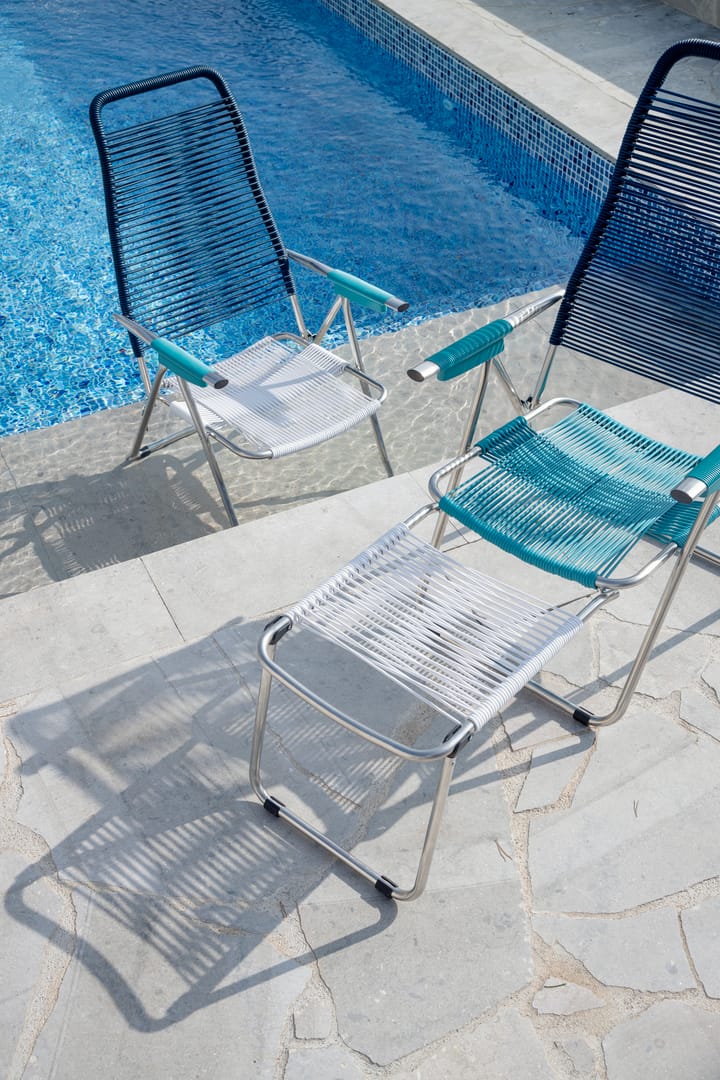 Spaghetti sun lounger with footrest, Multi-blue Fiam