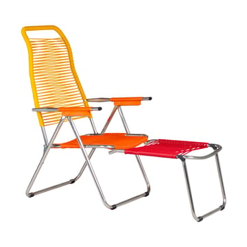 Spaghetti sun lounger with footrest - Multi-yellow - Fiam