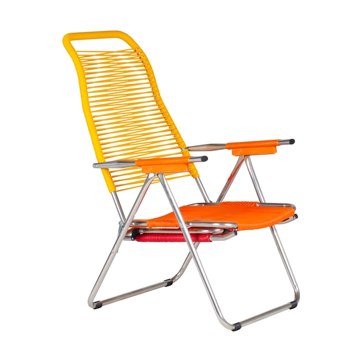 Spaghetti sun lounger with footrest, Multi-yellow Fiam