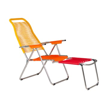 Spaghetti sun lounger with footrest - Multi-yellow - Fiam