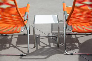 Spaghetti sun lounger with footrest - Orange - Fiam