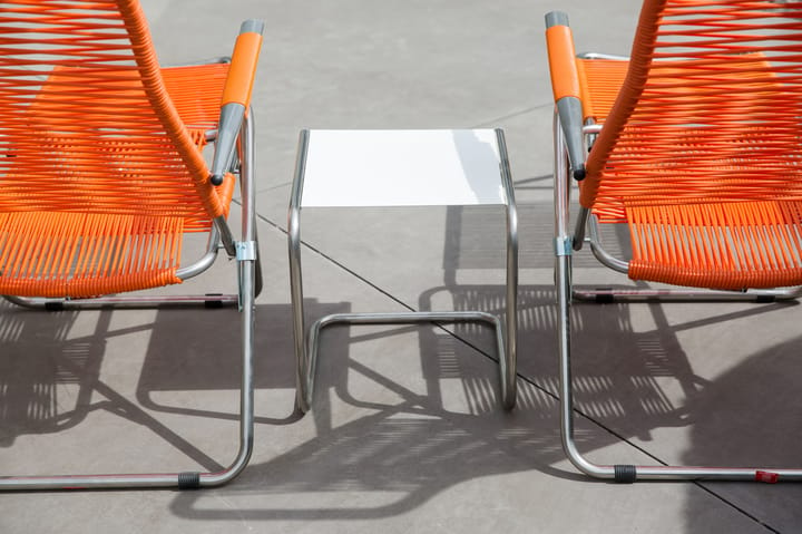 Spaghetti sun lounger with footrest, Orange Fiam