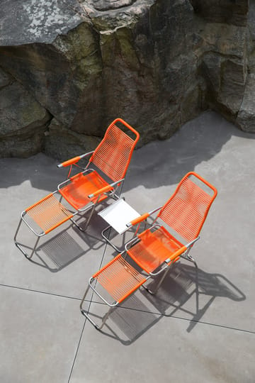 Spaghetti sun lounger with footrest - Orange - Fiam