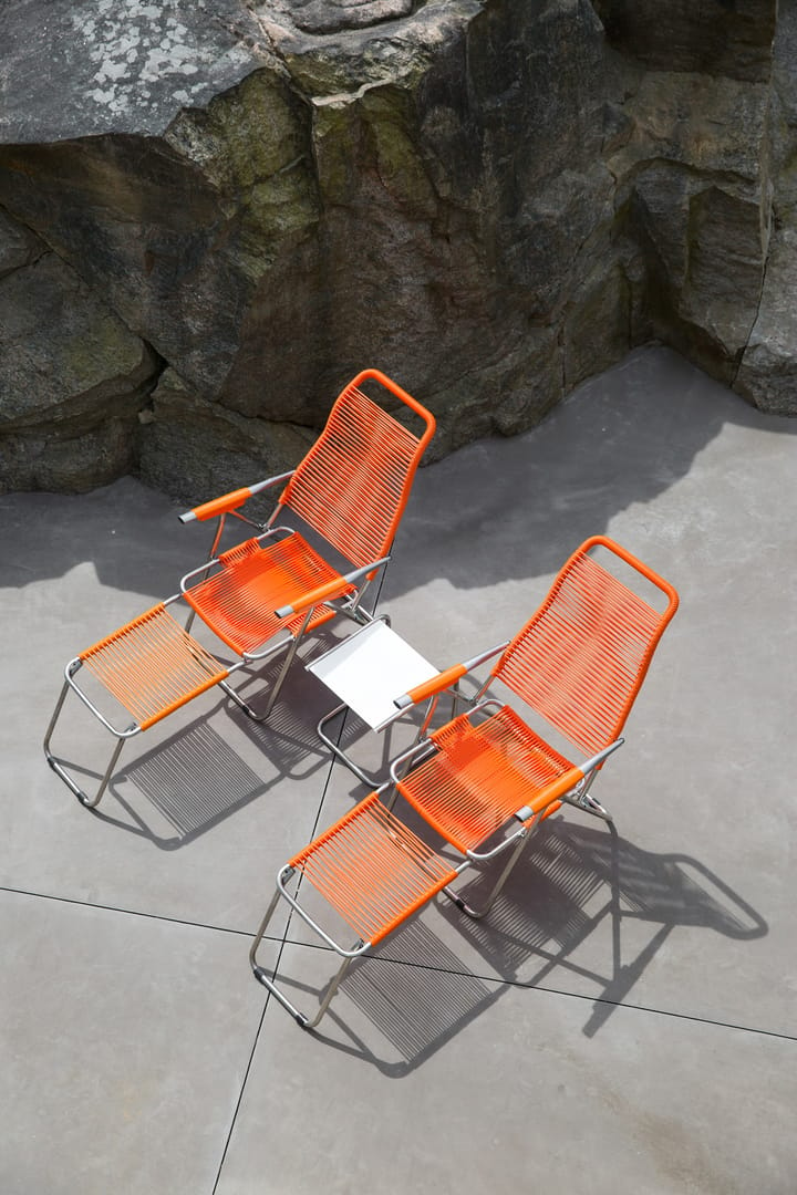 Spaghetti sun lounger with footrest, Orange Fiam