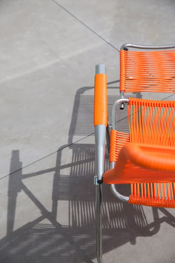 Spaghetti sun lounger with footrest - Orange - Fiam