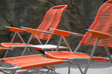 Spaghetti sun lounger with footrest - Orange - Fiam