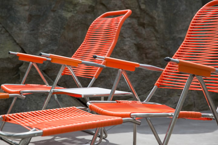 Spaghetti sun lounger with footrest, Orange Fiam