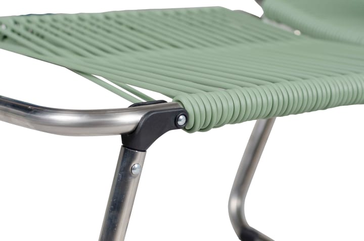 Spaghetti sun lounger with footrest, Sage green Fiam