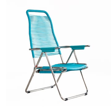 Spaghetti sun lounger with footrest - Turquoise - Fiam