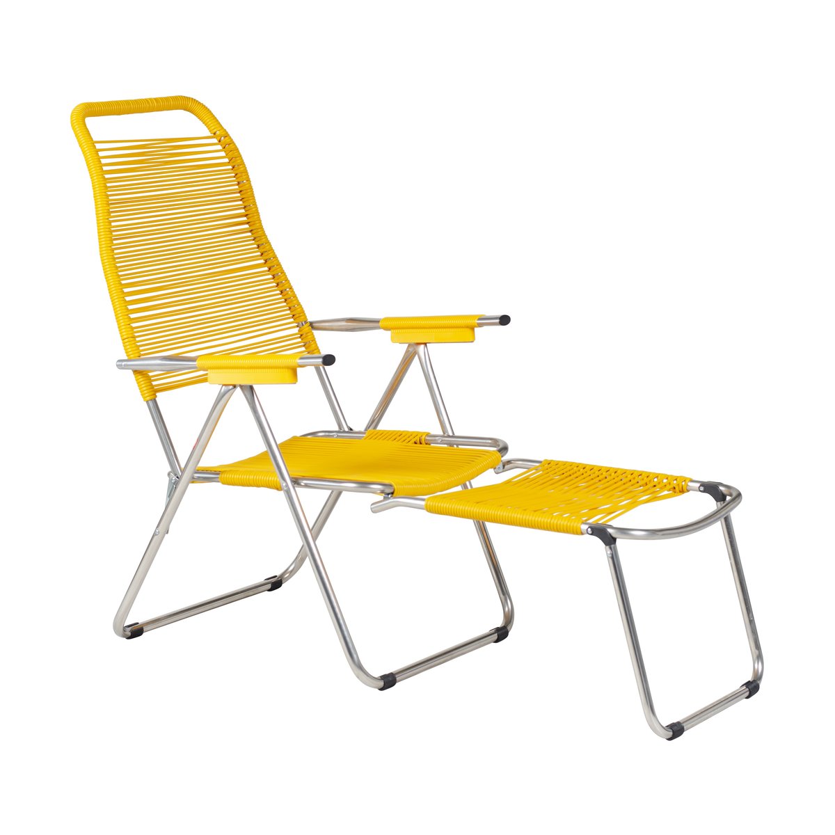 Fiam Spaghetti sun lounger with footrest Yellow