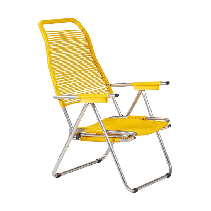 Spaghetti sun lounger with footrest, Yellow Fiam