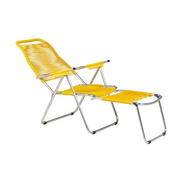 Spaghetti sun lounger with footrest - Yellow - Fiam