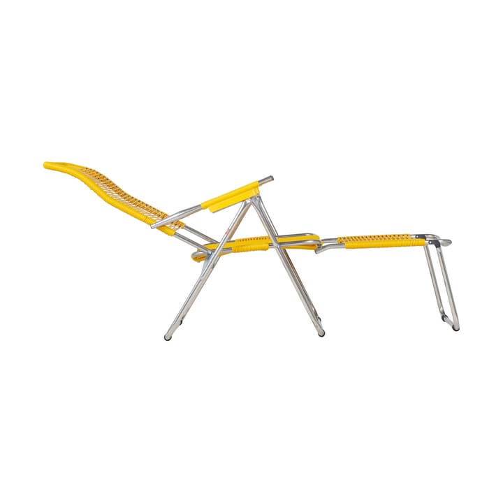 Spaghetti sun lounger with footrest, Yellow Fiam