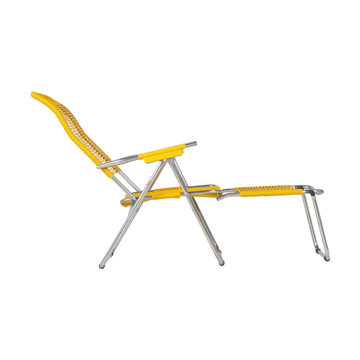 Spaghetti sun lounger with footrest, Yellow Fiam