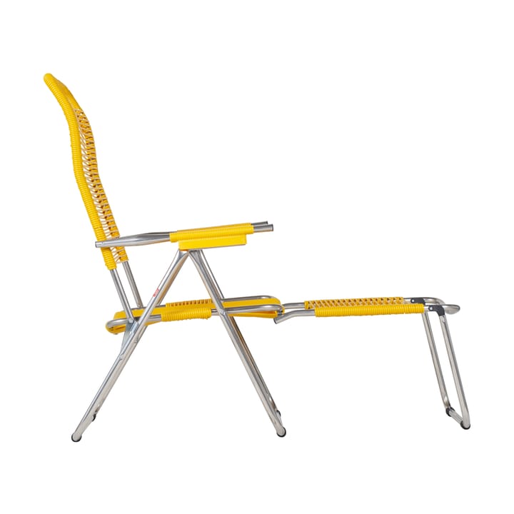 Spaghetti sun lounger with footrest, Yellow Fiam