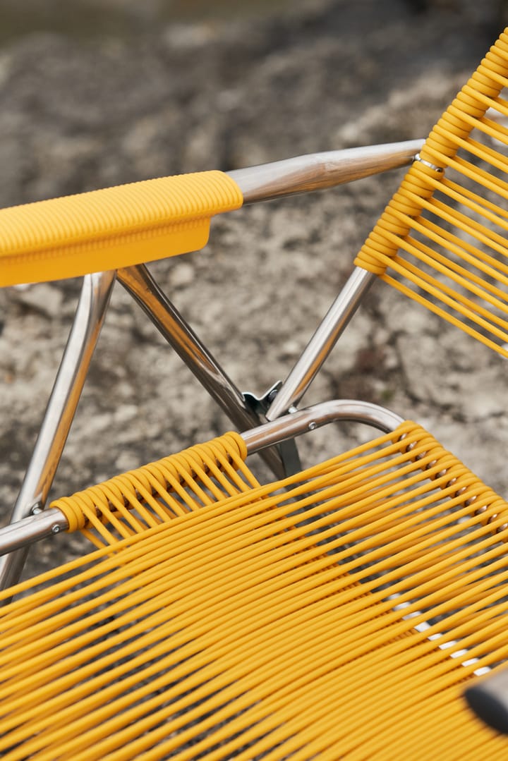 Spaghetti sun lounger with footrest, Yellow Fiam