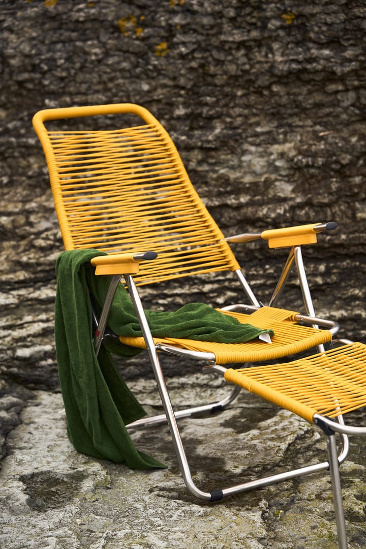 Spaghetti sun lounger with footrest, Yellow Fiam