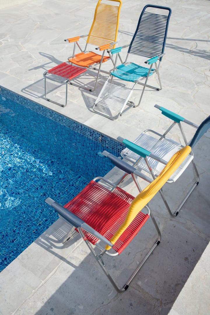 Spaghetti sun lounger without footrest - Multi-aluminium frame-blue - Fiam