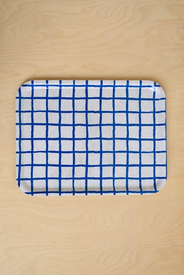 Checked tray 33x43 cm - Blue - Fine Little Day