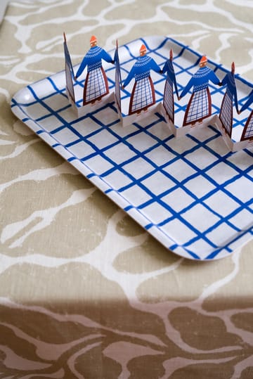 Checked tray 33x43 cm - Blue - Fine Little Day