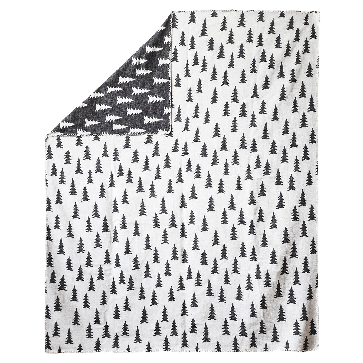 Fine Little Day Gran woven blanket 140x180 cm black and white