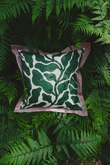 Leaves cushion cover contrasting wing 48x48 cm - Green-pink - Fine Little Day