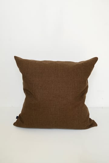 Leaves embroidered cushion cover 48x48 cm - Brown - Fine Little Day