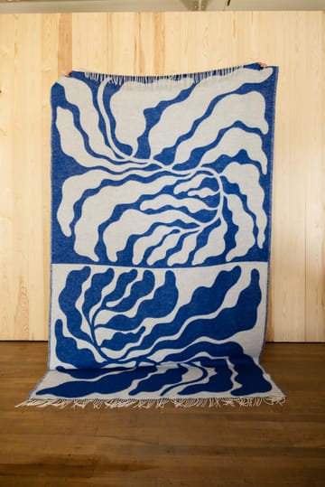 Leaves throw 130x220 cm - Blue-white - Fine Little Day