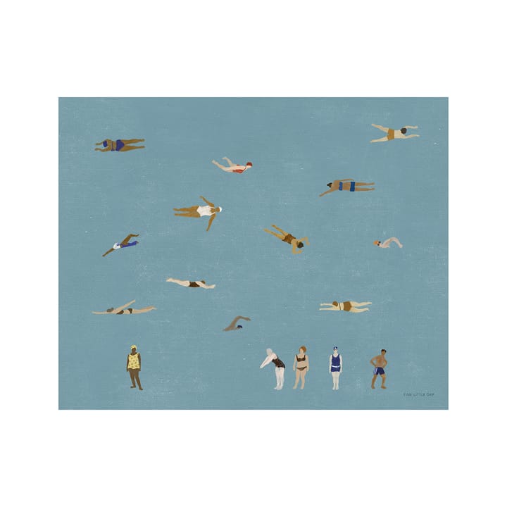 Swimmers poster - Blue, 40x50 cm - Fine Little Day